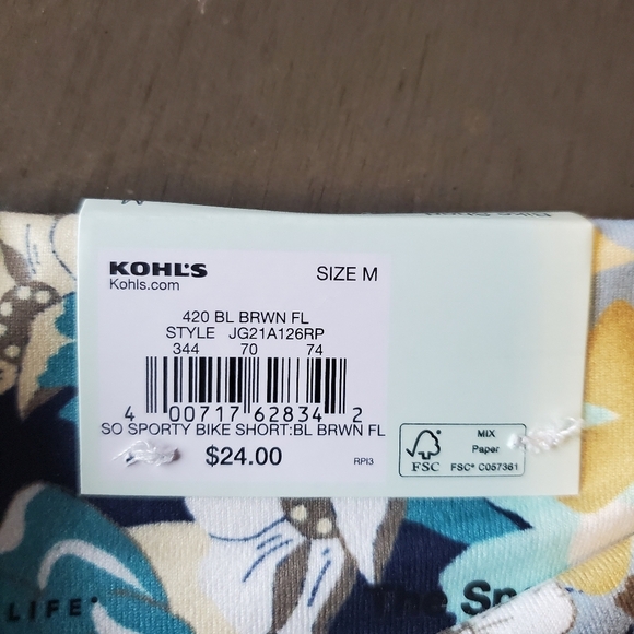 SO | Junior's Crossover Biker Shorts in Blue Floral sz Various - Picture 5 of 10